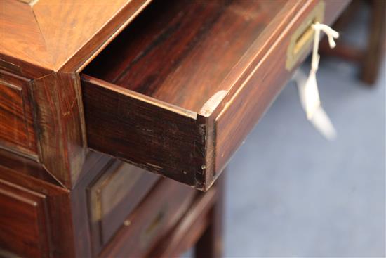 A Chinese hardwood twin pedestal desk, W.153cm D.67cm